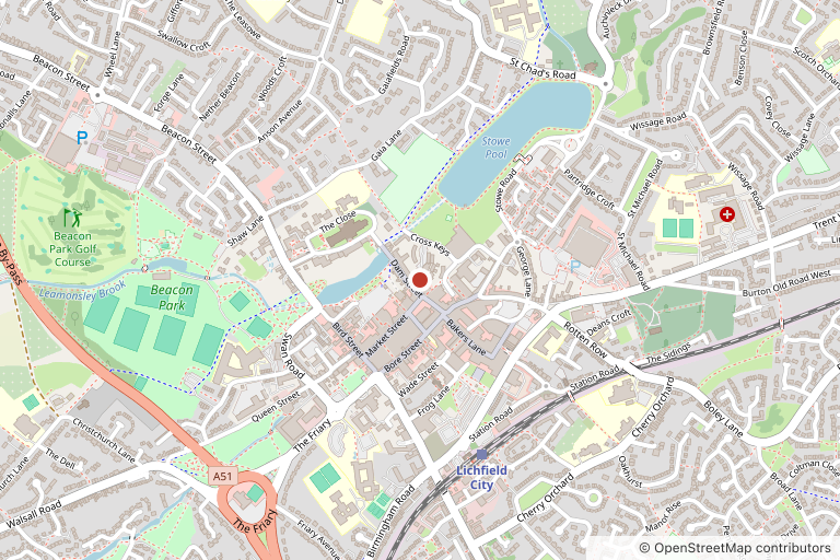 Map showing where Sparkle Bright Cleaning is, in Lichfield